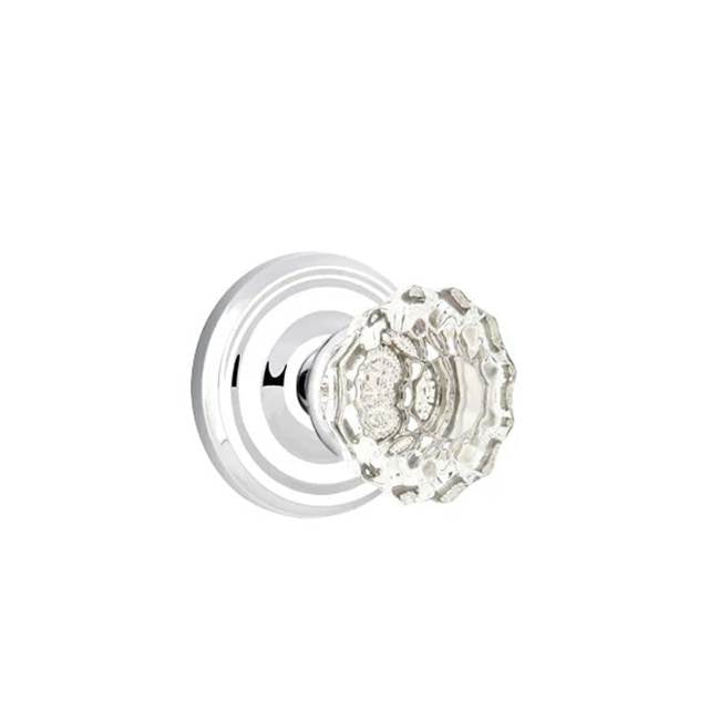 Emtek - Passage, Regular Rosette, Astoria Crystal Knob, US26 - Polished Chrome