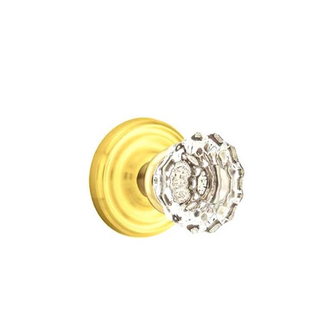Emtek - Passage, Regular Rosette, Astoria Crystal Knob, US3NL - Unlacquered Brass