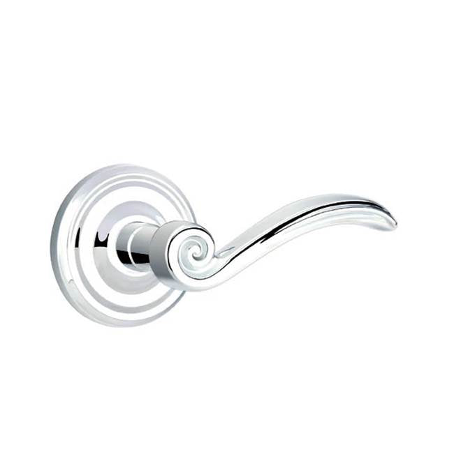 Emtek - Privacy, Regular Rosette, Elan Lever, LH, US26 - Polished Chrome