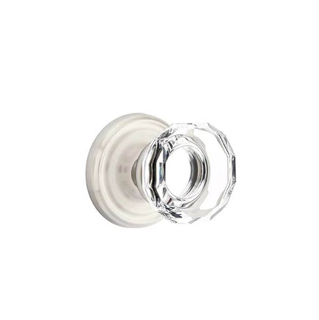 Emtek - Passage, Regular Rosette, Lowell Crystal Knob, US15 - Satin Nickel