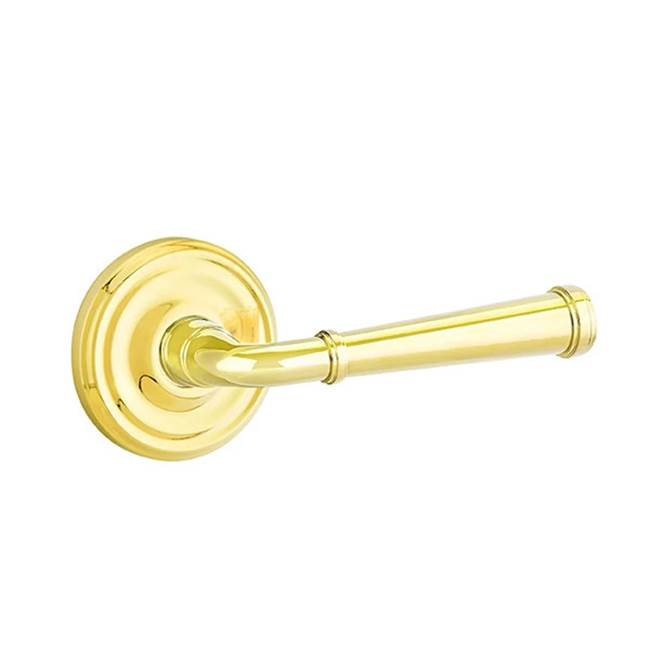 Emtek - Privacy, Regular Rosette, Merrimack Lever, LH, US3NL - Unlacquered Brass