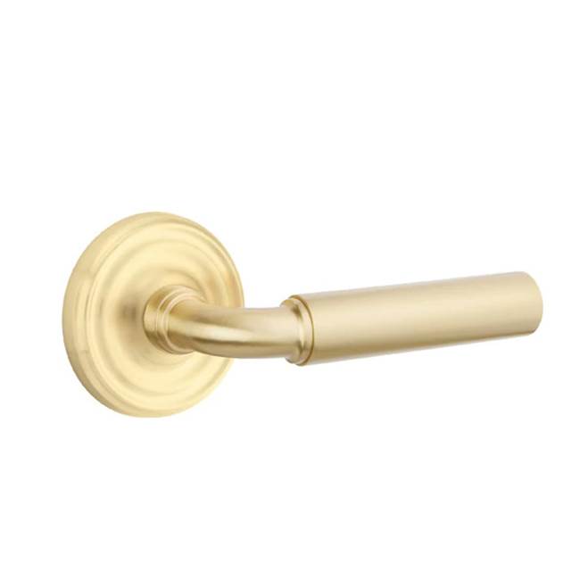 Emtek - Privacy, Regular Rosette, Manning Lever, RH, US4 - Satin Brass