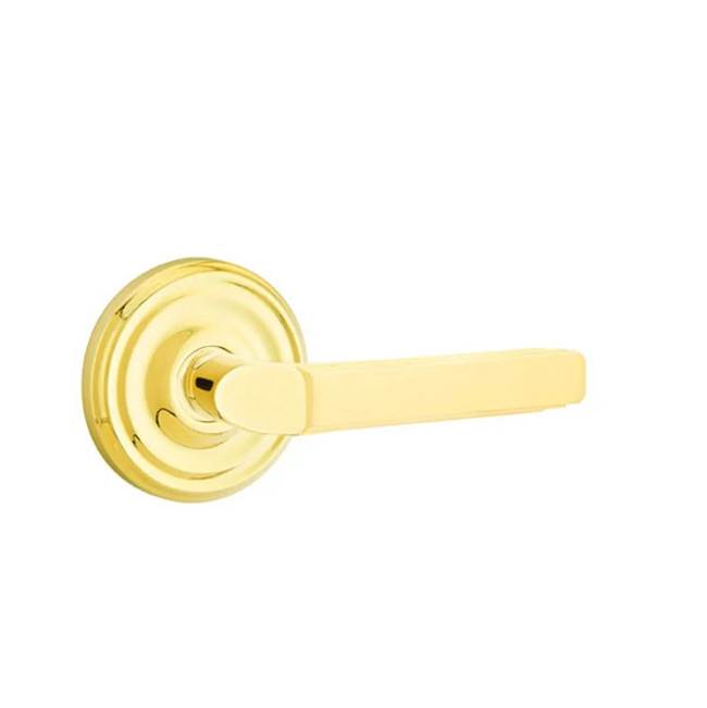 Emtek - Dummy, Regular Rosette, Milano Lever, US3NL - Unlacquered Brass