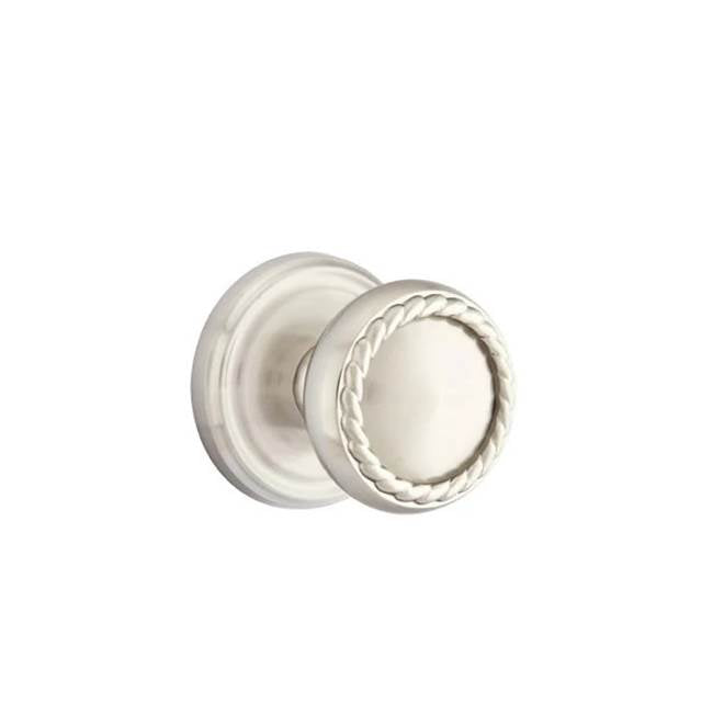 Emtek - Concealed, Privacy, Regular Rosette, Rope Knob, US15 - Satin Nickel