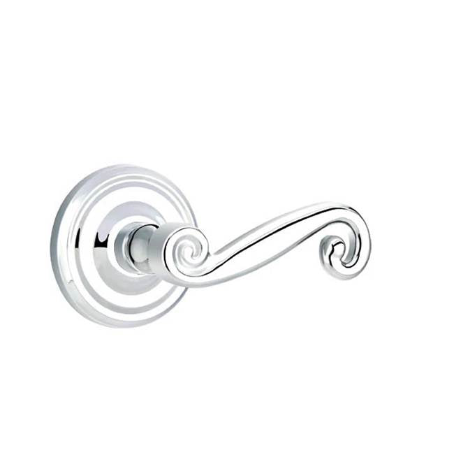 Emtek - Passage, Regular Rosette, Rustic Lever, RH, US26 - Polished Chrome