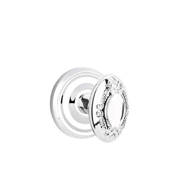 Emtek - Concealed, Privacy, Regular Rosette, Victoria Knob, US26 - Polished Chrome