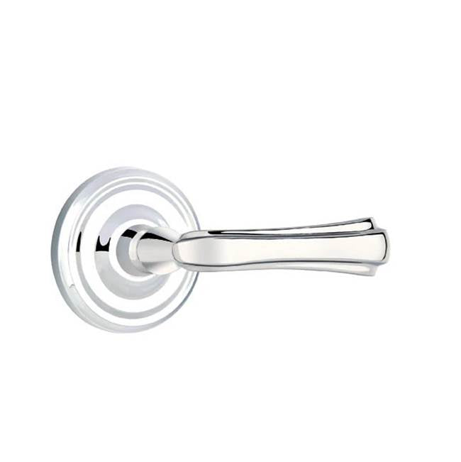 Emtek - Privacy, Regular Rosette, Wembley Lever, RH, US26 - Polished Chrome