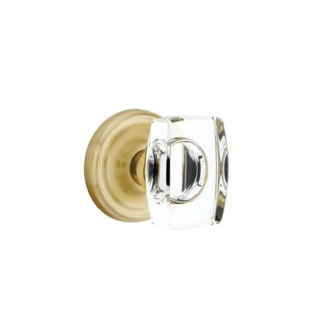 Emtek - Passage, Regular Rosette, Windsor Crystal Knob, US4 - Satin Brass