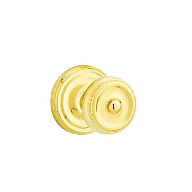 Emtek - Privacy, Regular Rosette, Waverly Knob, US3NL - Unlacquered Brass