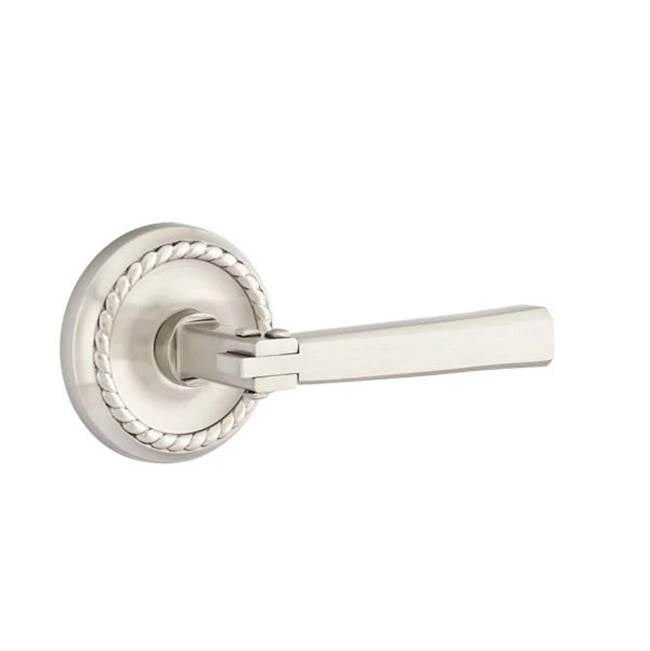 Emtek - Passage, Rope Rosette, Arts and Crafts Lever, LH, US15 - Satin Nickel