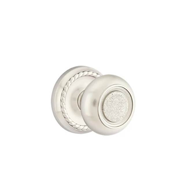 Emtek - Concealed, Passage, Rope Rosette, Belmont Knob, US15 - Satin Nickel