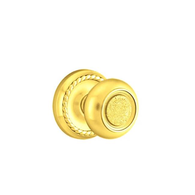 Emtek - Concealed Fastener, Passage, Rope Rosette, Belmont Knob, US3NL - Unlacquered Brass