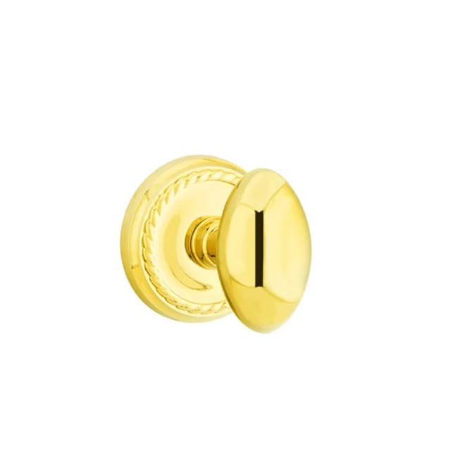 Emtek - Privacy, Rope Rosette, Egg Knob, US3 Lifetime - Polished Brass