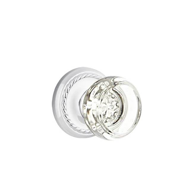 Emtek - Dummy, Rope Rosette, Georgetown Crystal Knob, US26 - Polished Chrome