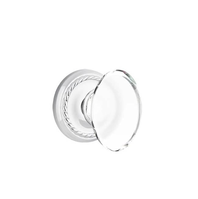 Emtek - Concealed, Privacy, Rope Rosette, Hampton Knob, US26 - Polished Chrome