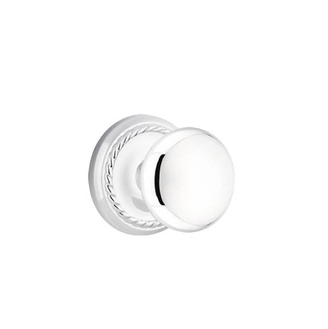 Emtek - Concealed, Privacy, Rope Rosette, Providence Knob, US26 - Polished Chrome