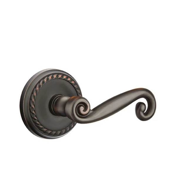 Emtek - Privacy, Rope Rosette, Rustic Lever, LH, US10B - Oil Rubbed Bronze