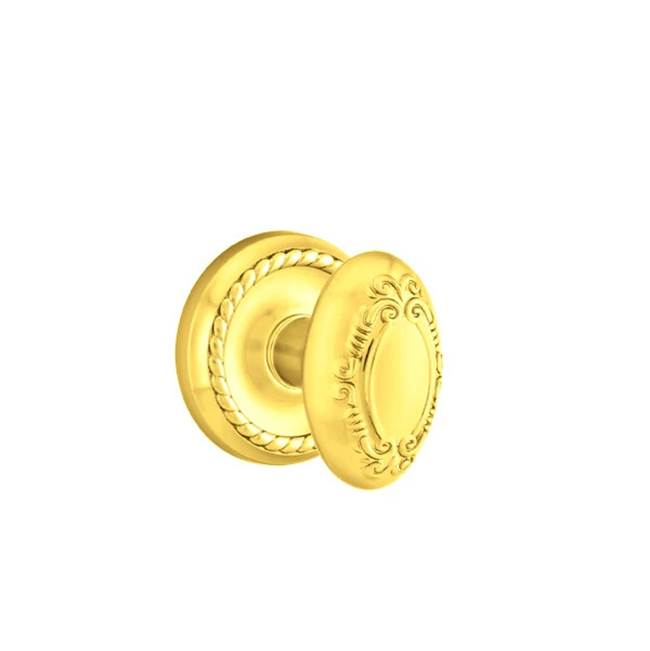 Emtek - Passage, Rope Rosette, Victoria Knob, US3 Lifetime - Polished Brass