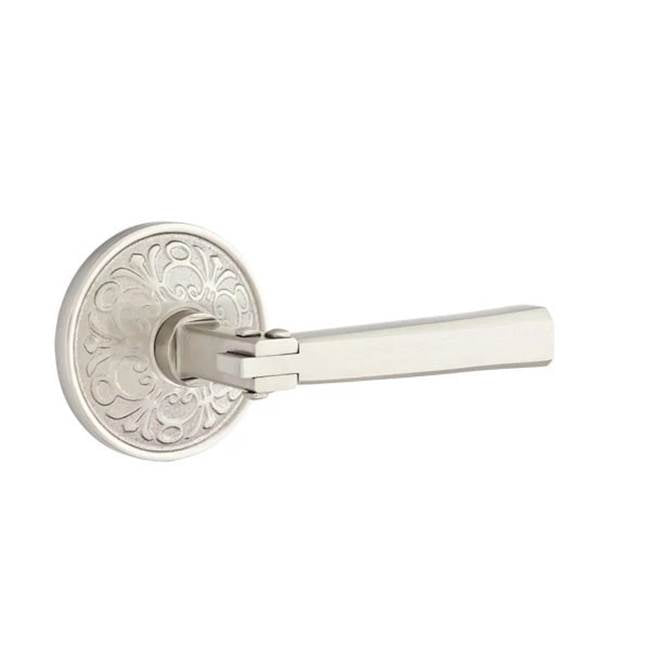 Emtek - Privacy, Lancaster Rosette, Arts and Crafts Lever, RH, US15 - Satin Nickel