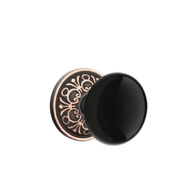 Emtek - Privacy, Lancaster Rosette, Ebony Knob, US10B - Oil Rubbed Bronze