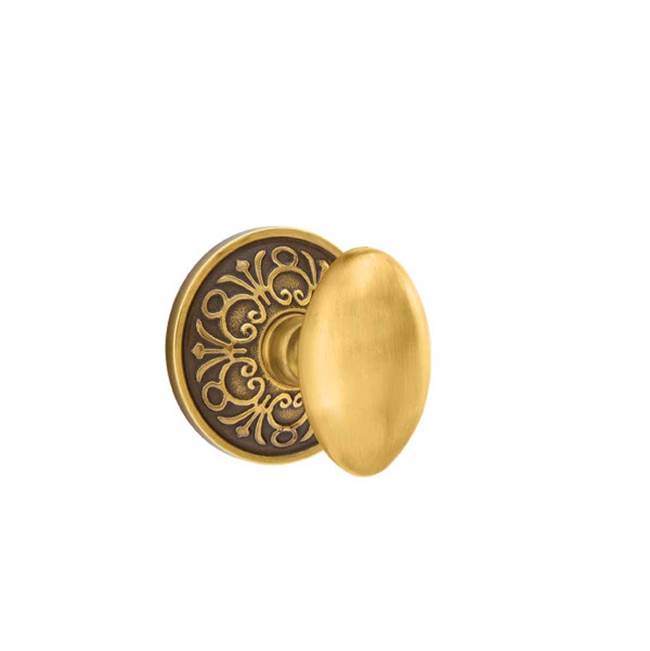 Emtek - Privacy, Lancaster Rosette, Egg Knob, US7 - French Antique