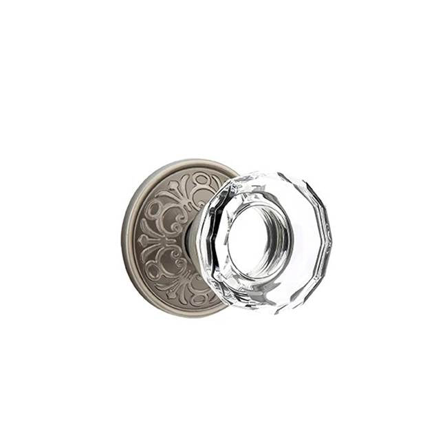 Emtek - Privacy, Lancaster Rosette, Lowell Crystal Knob, US15A - Pewter