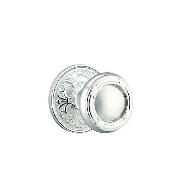 Emtek - Passage, Lancaster Rosette, Ribbon and Reed Knob, US26 - Polished Chrome
