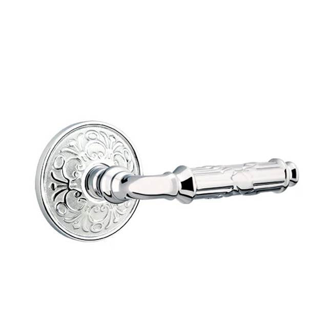 Emtek - Passage, Lancaster Rosette, Ribbon and Reed Lever, RH, US26 - Polished Chrome