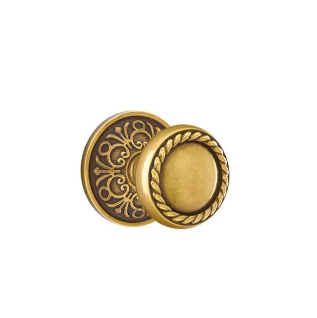 Emtek - Privacy, Lancaster Rosette, Rope Knob, US7 - French Antique