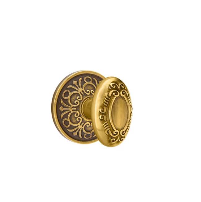 Emtek - Privacy, Lancaster Rosette, Victoria Knob, US7 - French Antique