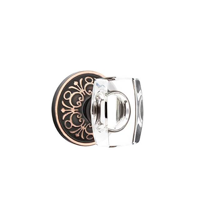 Emtek - Passage, Lancaster Rosette, Windsor Crystal Knob, US10B - Oil Rubbed Bronze
