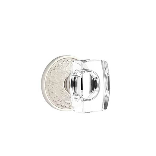 Emtek - Passage, Lancaster Rosette, Windsor Crystal Knob, US15 - Satin Nickel