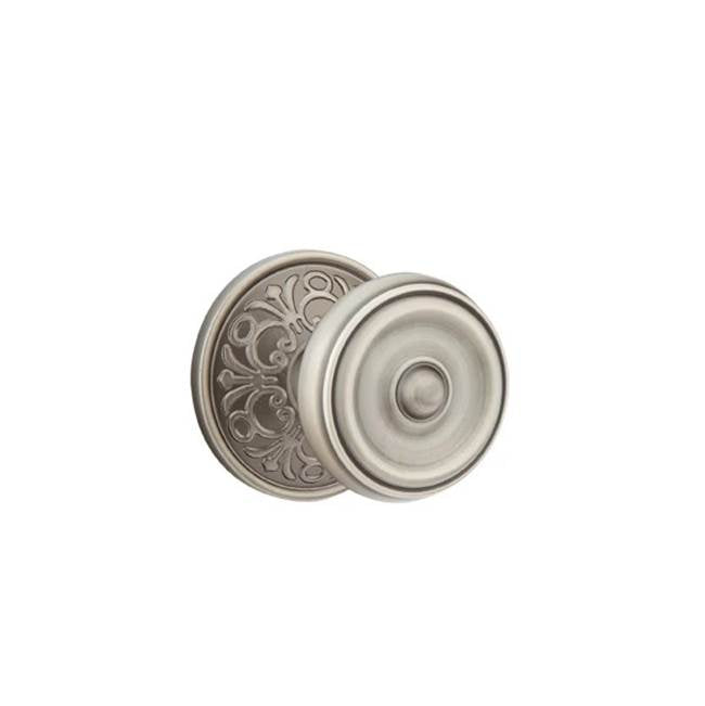 Emtek - Concealed, Passage, Lancaster Rosette, Waverly Knob, US15A - Pewter