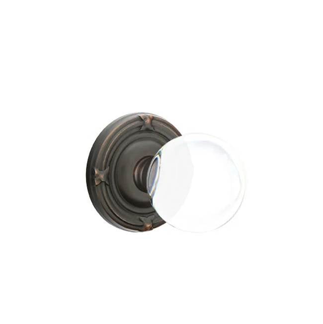 Emtek - Privacy, Ribbon and Reed Rosette, Bristol Crystal Knob, US10B - Oil Rubbed Bronze