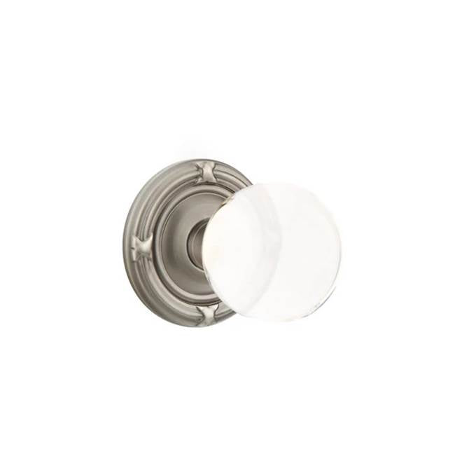 Emtek - Privacy, Ribbon and Reed Rosette, Bristol Crystal Knob, US15A - Pewter