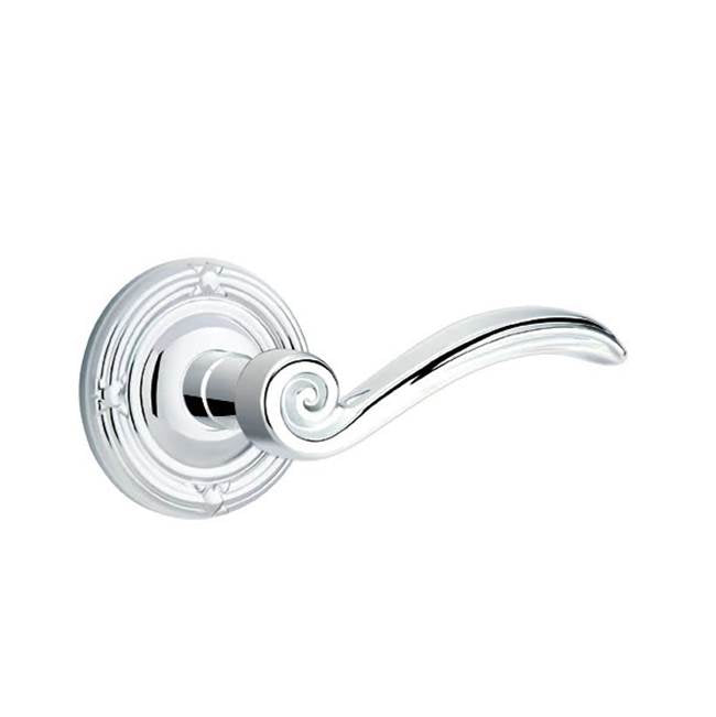 Emtek - Dummy, Ribbon and Reed Rosette, Elan Lever, US26 - Polished Chrome