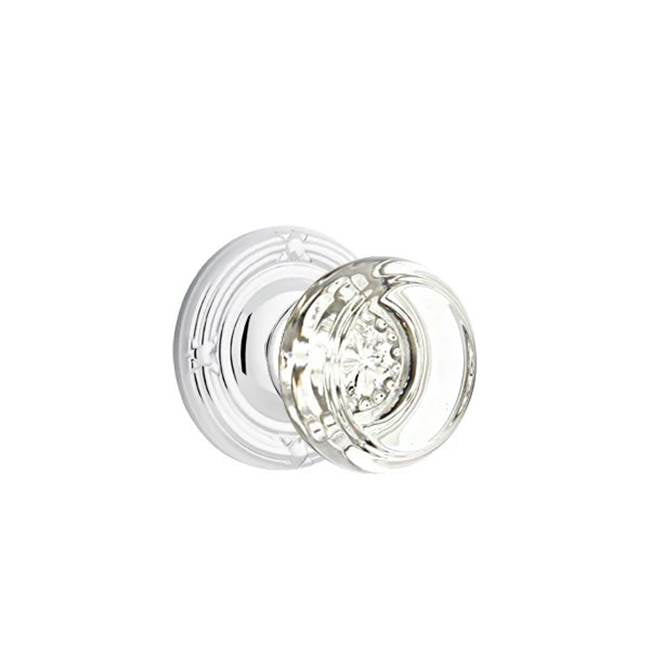 Emtek - Passage, Ribbon and Reed Rosette, Georgetown Crystal Knob, US26 - Polished Chrome