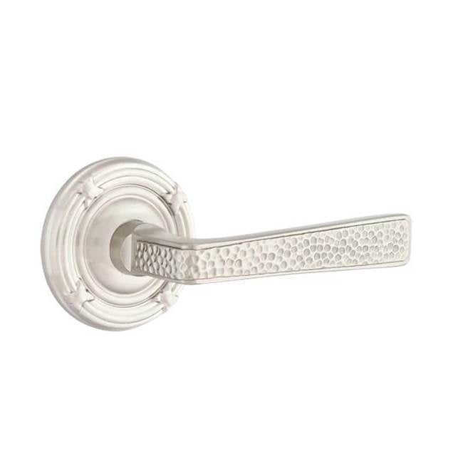 Emtek - Passage, Ribbon and Reed Rosette, Hammered Lever, RH, US15 - Satin Nickel