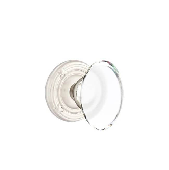 Emtek - Passage, Ribbon and Reed Rosette, Hampton Crystal Knob, US15 - Satin Nickel