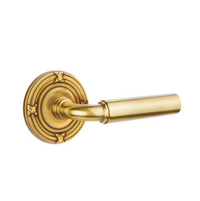 Emtek - Concealed, Privacy, Ribbon and Reed Rosette, Manning Lever, US7 - French Antique