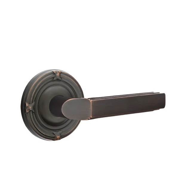 Emtek - Privacy, Ribbon and Reed Rosette, Milano Lever, RH, US10B - Oil Rubbed Bronze