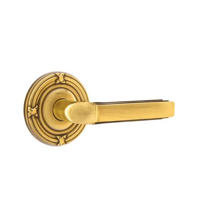 Emtek - Concealed, Passage, Ribbon and Reed Rosette, Milano Lever, US7 - French Antique