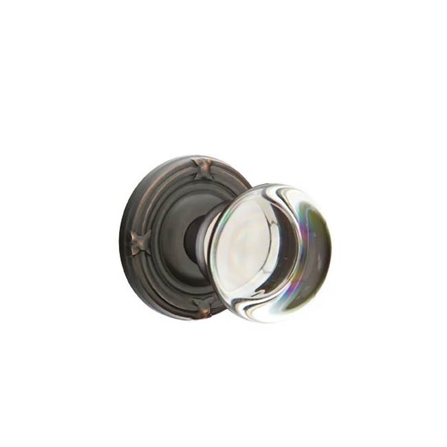 Emtek - Dummy, Ribbon and Reed Rosette, Providence Crystal Knob, US10B - Oil Rubbed Bronze
