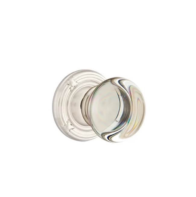 Emtek - Dummy, Ribbon and Reed Rosette, Providence Crystal Knob, US15 - Satin Nickel