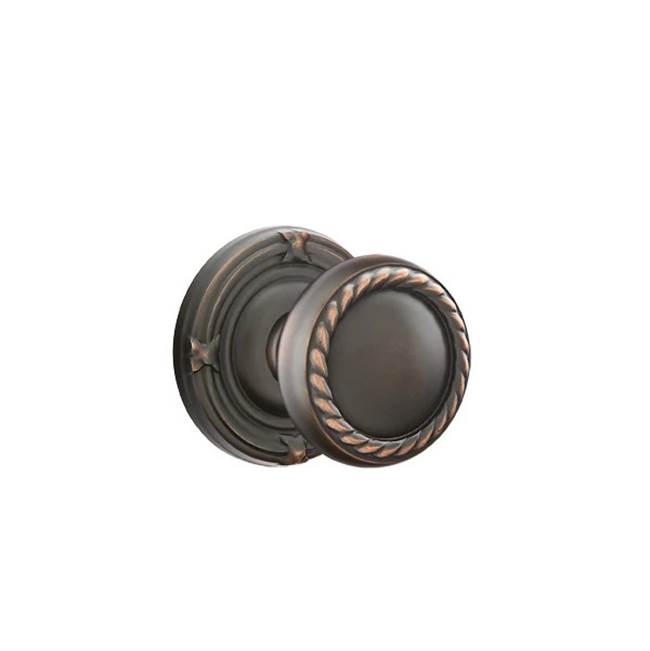 Emtek - Concealed, Passage, Ribbon and Reed Rosette, Rope Knob, US10B - Oil Rubbed Bronze