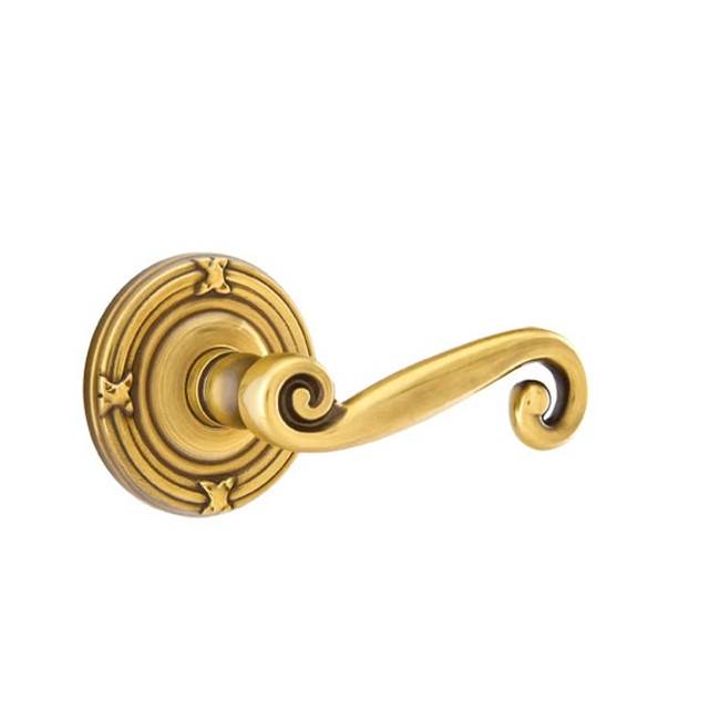 Emtek - Dummy, Ribbon and Reed Rosette, Rustic Lever, US7 - French Antique