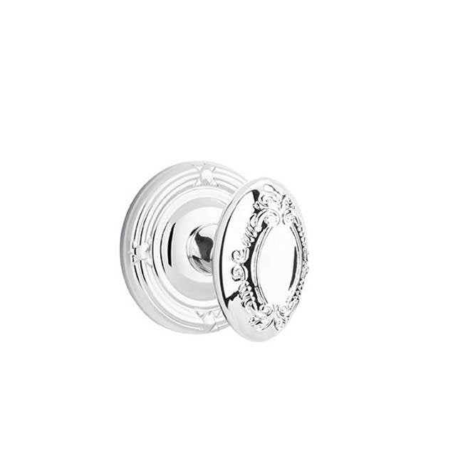 Emtek - Dummy, Ribbon and Reed Rosette, Victoria Knob, US26 - Polished Chrome