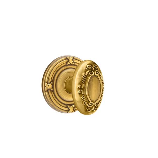 Emtek - Concealed, Passage, Ribbon and Reed Rosette, Victoria Knob, US7 - French Antique