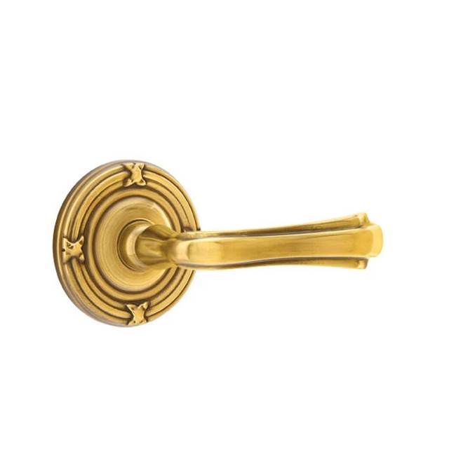 Emtek - Passage, Ribbon and Reed Rosette, Wembley Lever, LH, US7 - French Antique