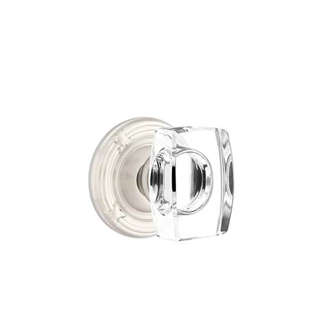 Emtek - Dummy, Ribbon and Reed Rosette, Windsor Crystal Knob, US15 - Satin Nickel